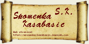 Spomenka Kasabašić vizit kartica